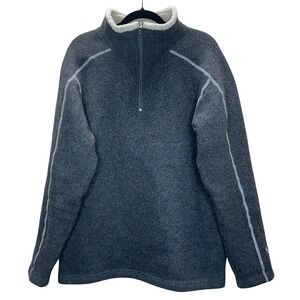 Kuhl‎ Alfpaca Fleece Jacket Men's Medium Gray 1/4 Zip Pullover Outdoor Gorpcore